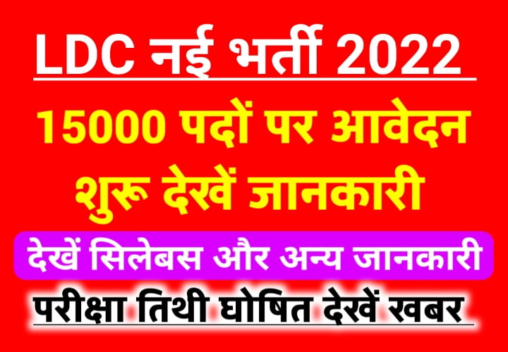 Rajasthan LDC Vacancy 2022 15000 Post