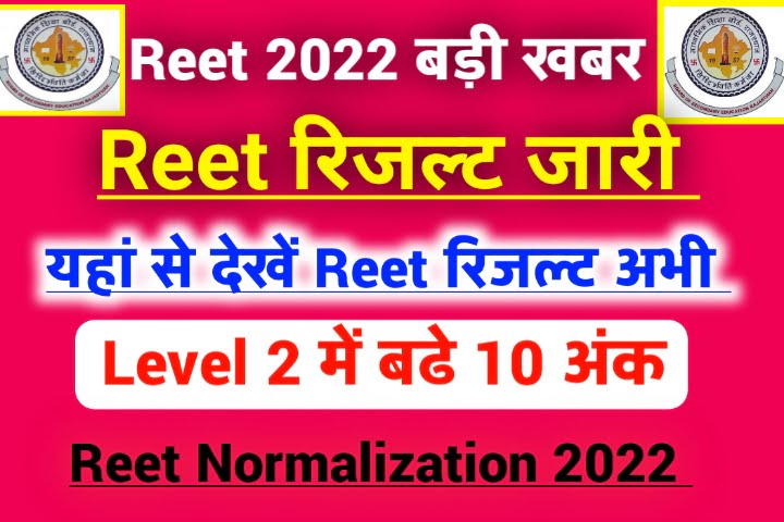 Reet Result 2022 Level 1, 2 News Today 