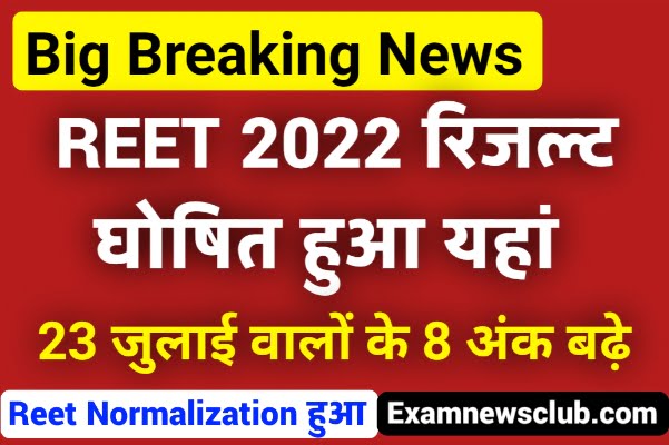 Reet Result 2022 Live reetbser2022 in