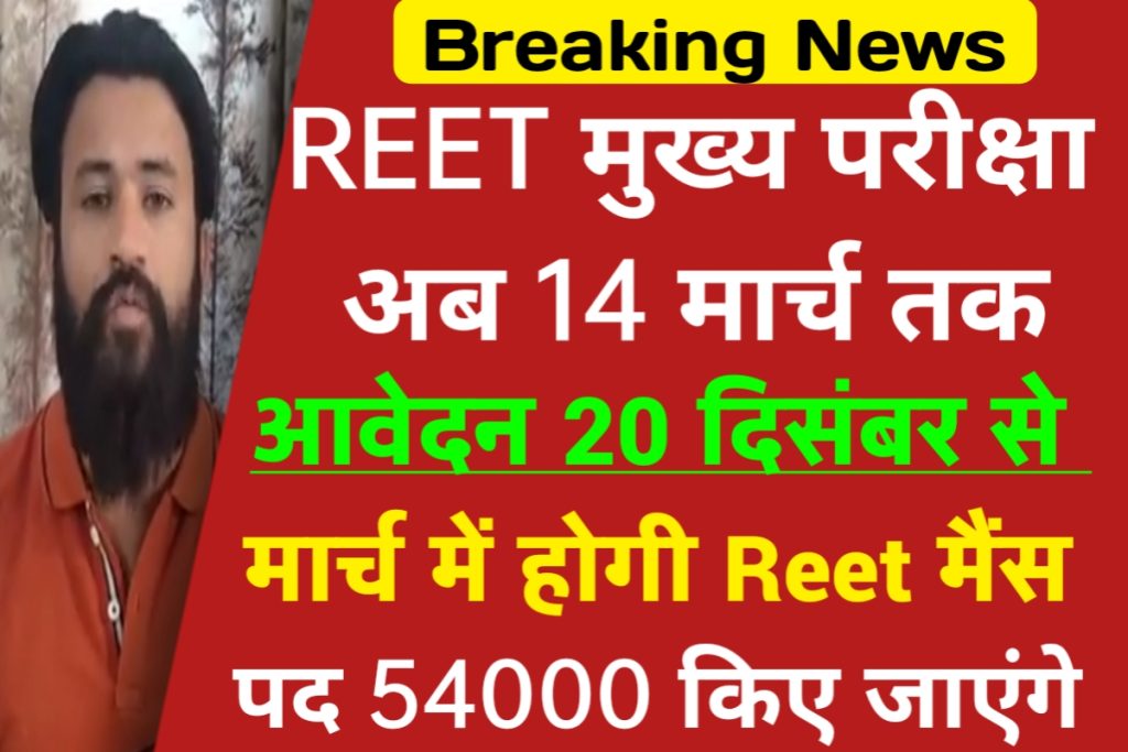 Reet Mains Exam New Date 2023 Latest News 