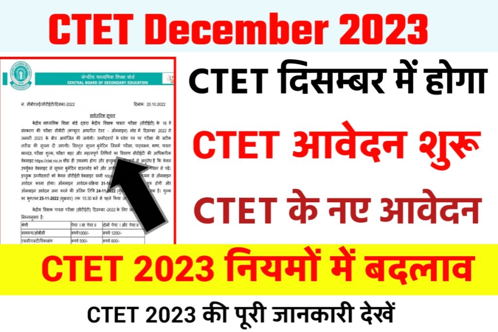 CTET December 2023 Online Form