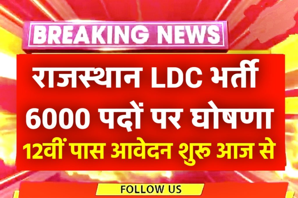 Rajasthan LDC Vacancy 2023 Form
