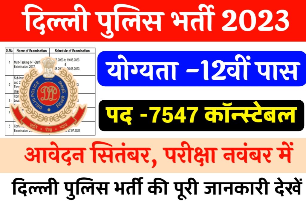 Delhi Police Constable Bharti 2023
