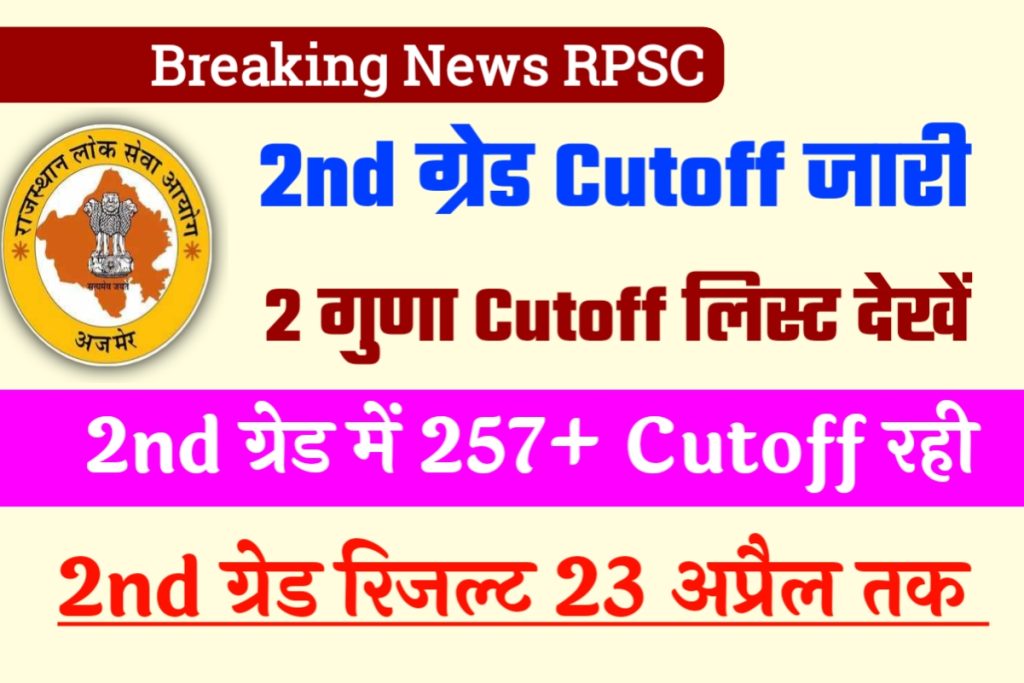 RPSC 2nd Grade Exam Cutoff Result Out