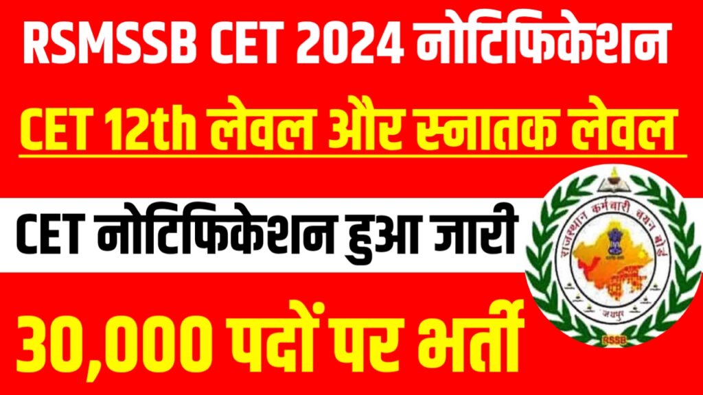 Rajasthan CET 2024
