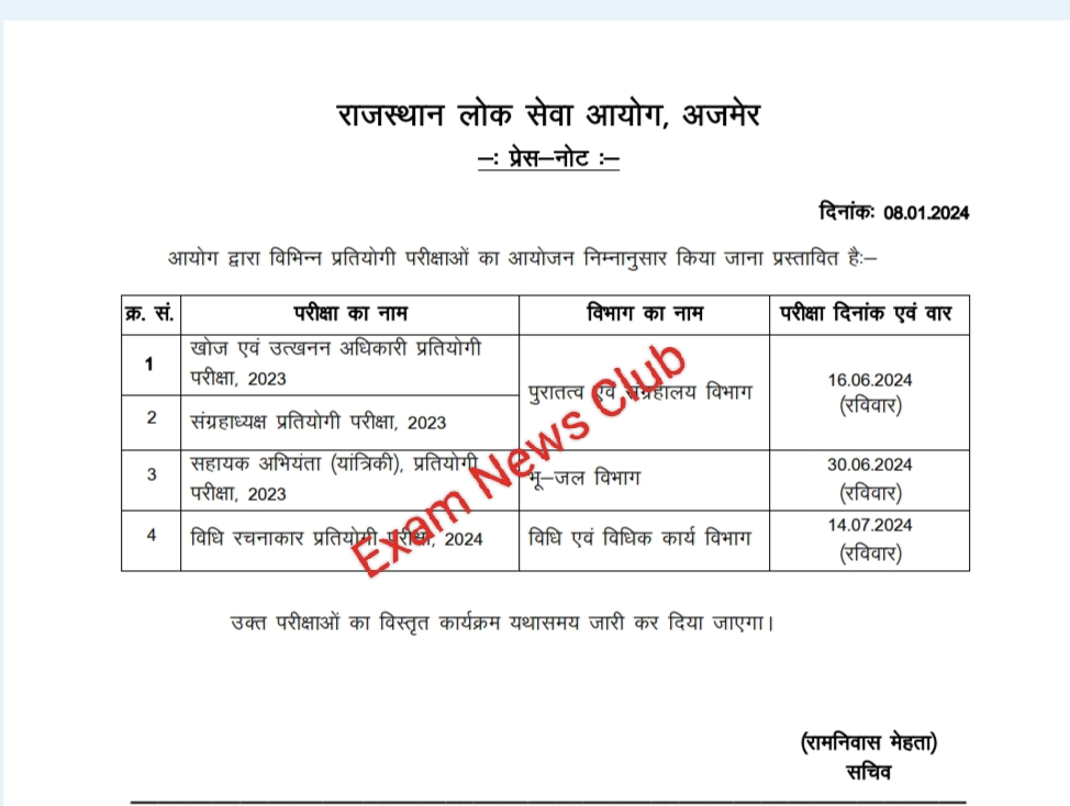 RPSC 4 New Exam Date