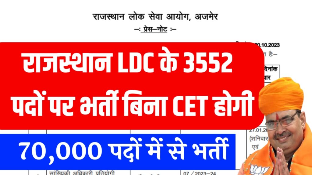 Rajasthan LDC Bharti 2024 Out