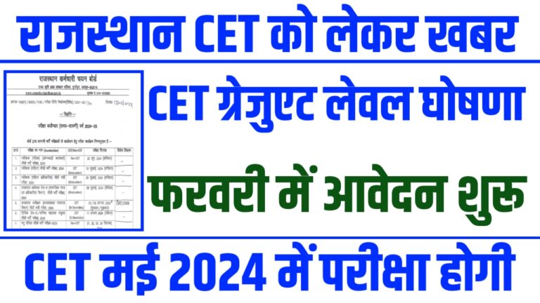 Rajasthan CET Graduate Level 2024